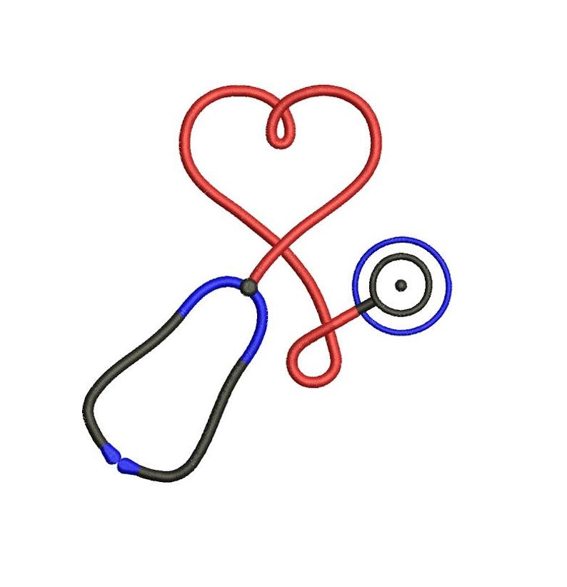 794x822 Stethoscope Heart Medical Embroidery Instant Download Machine Etsy