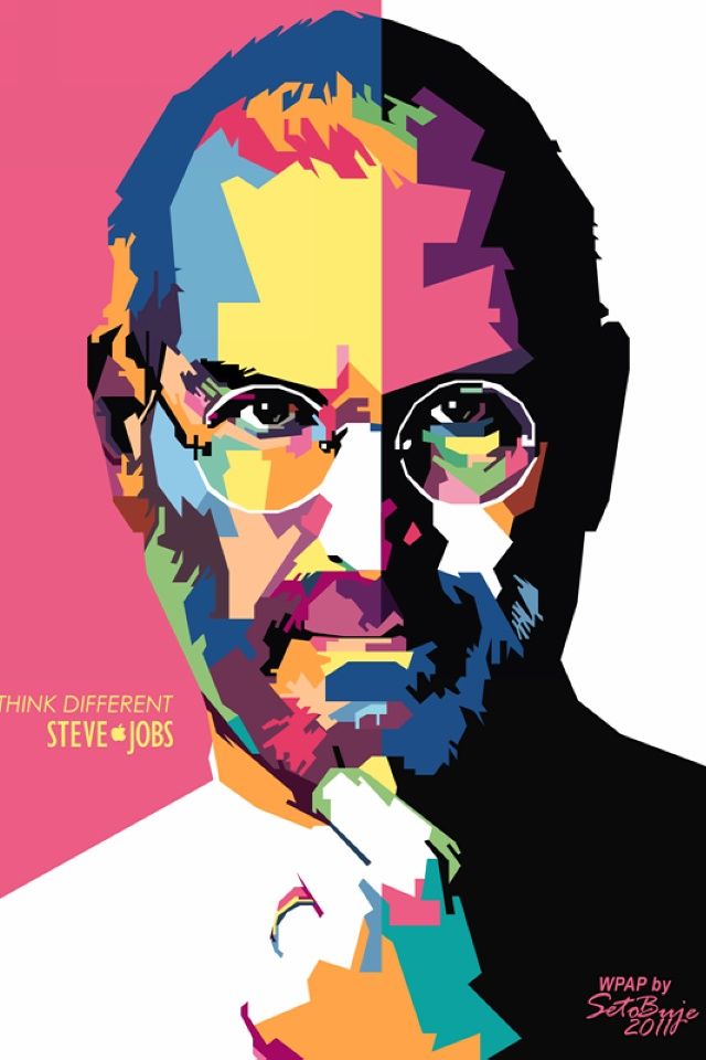 640x960 Steve Jobs High Resolution Desktop Wallpapers Drawing Pop Art