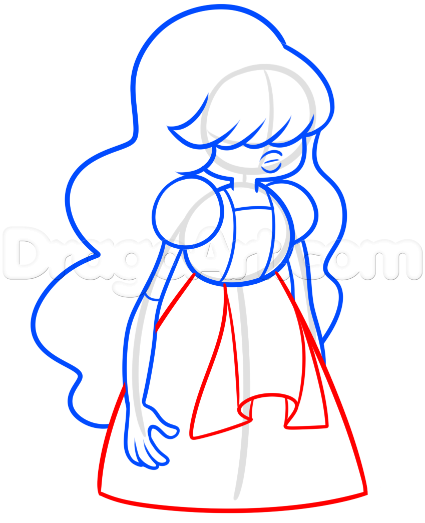 849x1045 Step How To Draw Sapphire From Steven Universe