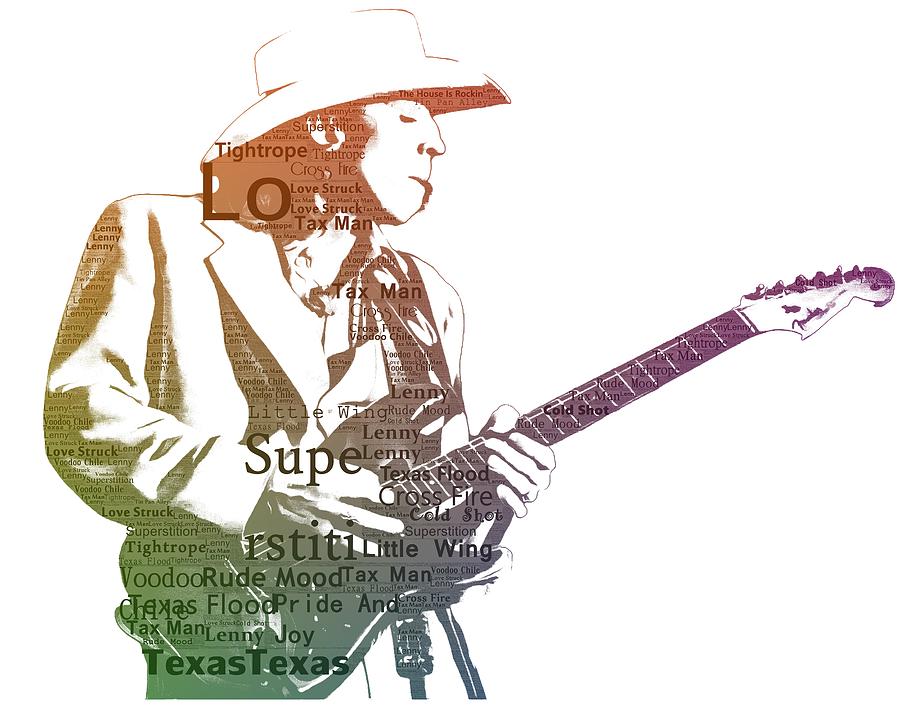 900x722 Stevie Ray Vaughan Typography Digital Art