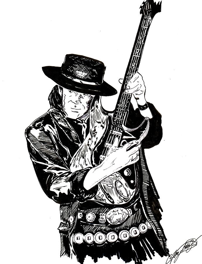690x900 Stevie Ray Vaughn Drawing