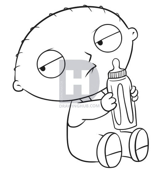 522x563 How To Draw Stewie, Step