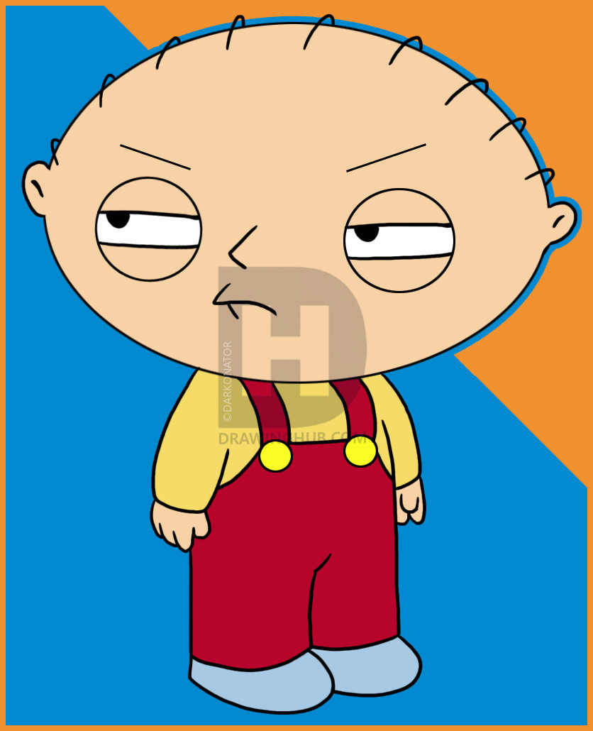 836x1030 How To Draw Stewie Griffin From The Family Guy, Step