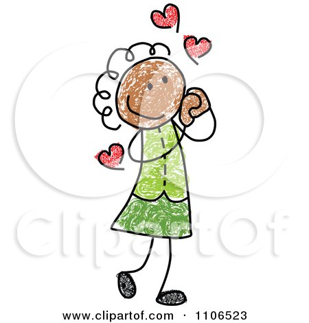 450x470 Clipart Stick Drawing Of A Black Girl In Love