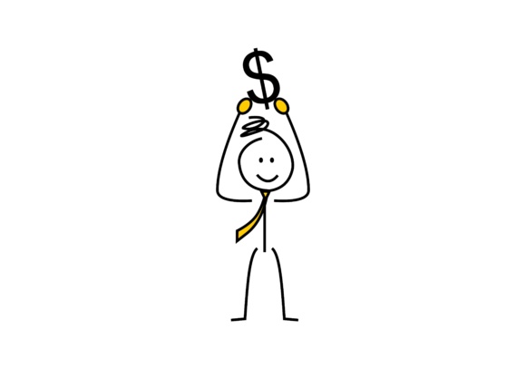 580x406 Stickman, Stick Figure Business, Finance Logo Graphic