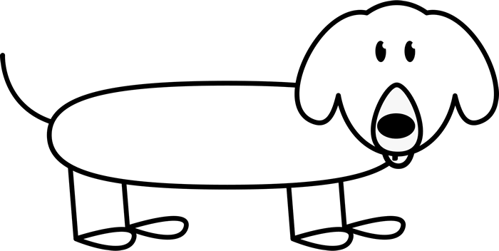 700x352 Dachshund Outline Sketch Rubber Stamp Stick Figure Stamps
