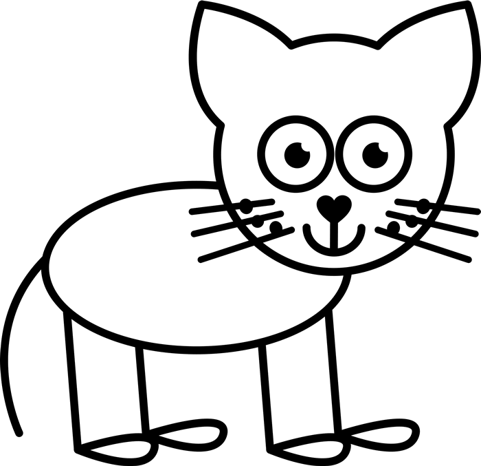 700x677 Cat Outline Rubber Stamp
