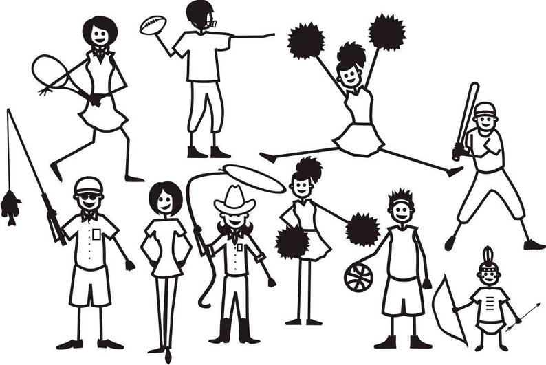794x531 Vector Clip Art Stick Figure People Family Kid Teen Music Etsy