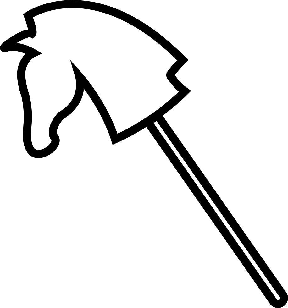 916x980 Horse Toy Outline Of Head Shape On A Stick To Ride Png Icon