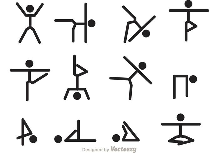 700x490 Gymnastics Stick Figure Vector Icons