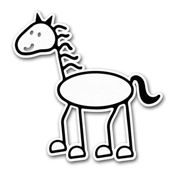 550x550 Stick Figure Horse Group With Items
