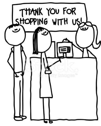 351x439 Stick Woman Pays With Credit Card Stock Vector