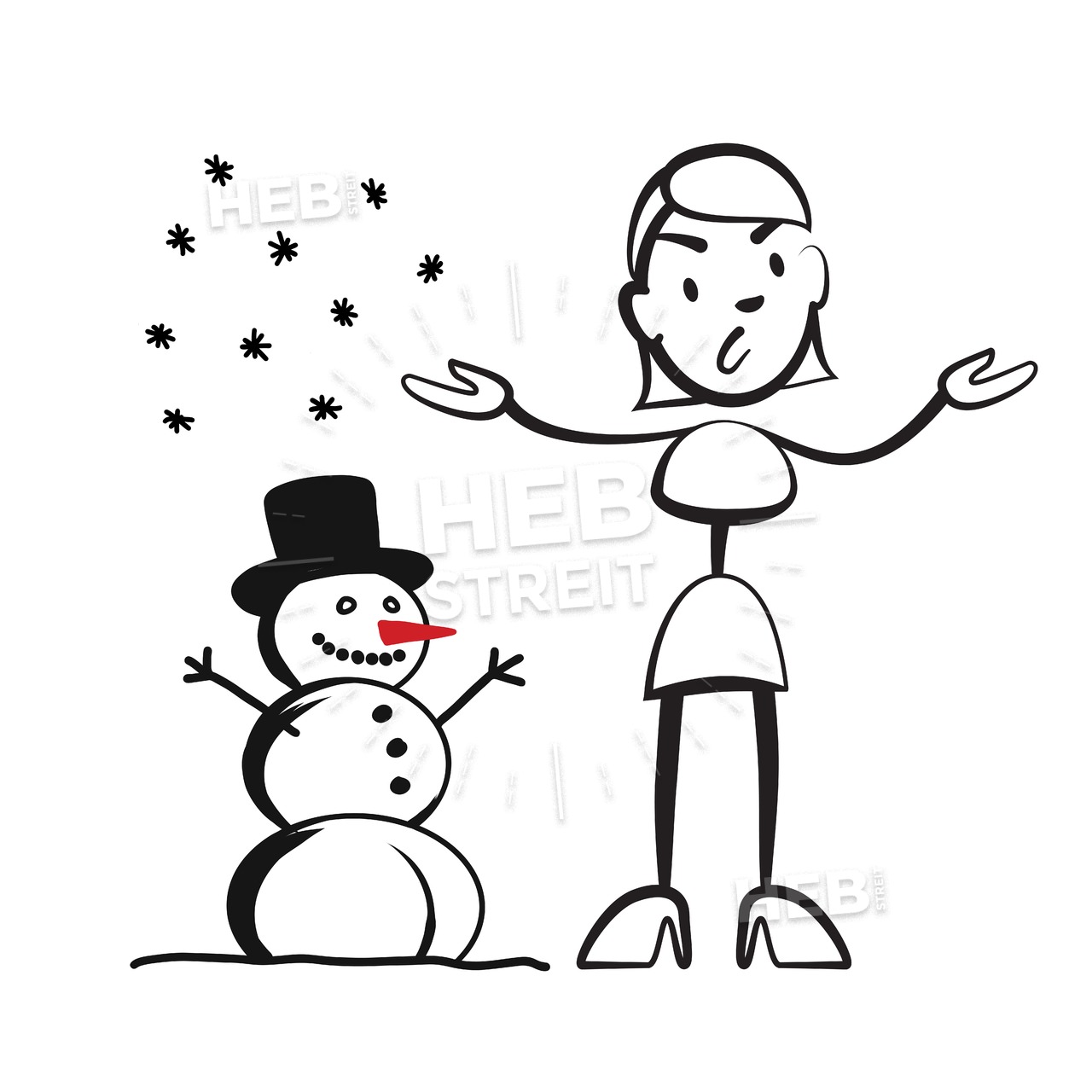 1280x1280 Stick Figure Woman In Winter