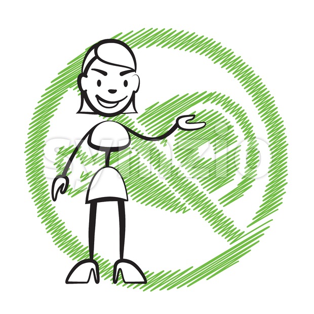 620x620 Stick Figure Woman Without Meat Symbol Vector Illustration
