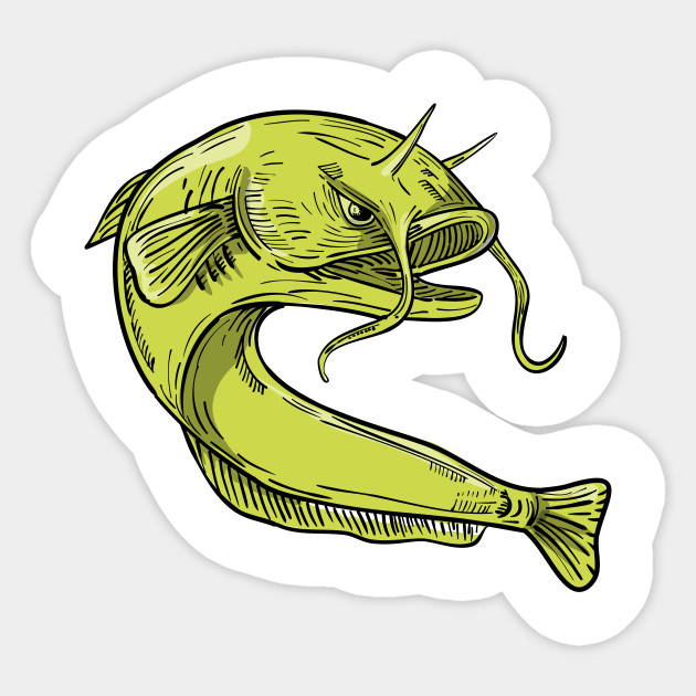 630x630 Devil Catfish Jumping Drawing