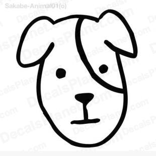 310x310 dog face simple drawing decal, vinyl decal sticker, wall decal