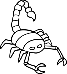 226x250 Line Drawing Of A Scorpion Sticker