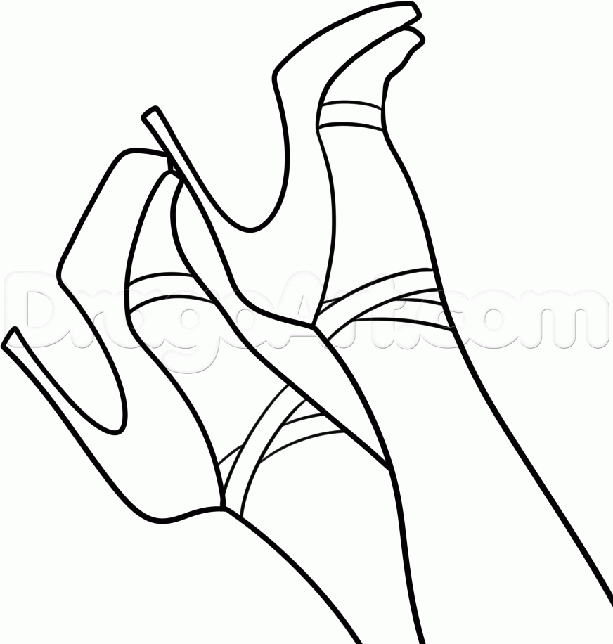 872x916 how to draw stilettos, step