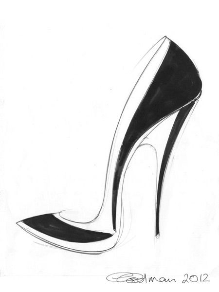 450x600 stiletto shoe sketch