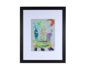 300x240 Merle Rosen Late Century Oil Pastel Abstract Still Life