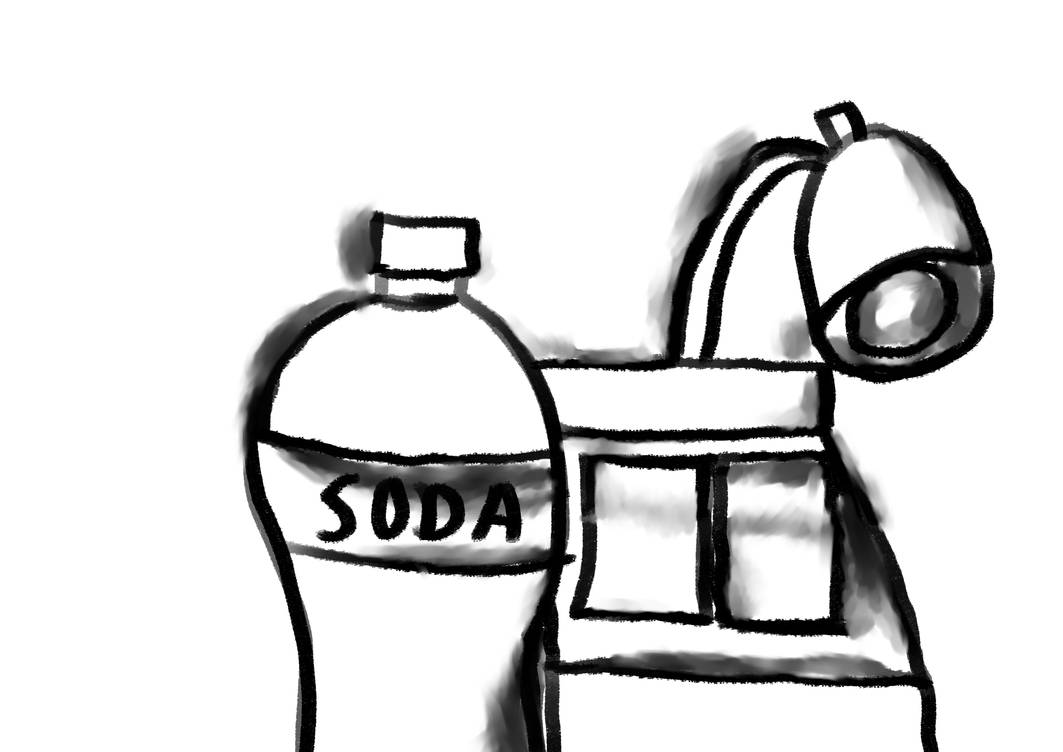 1063x752 Still Life Of A Soda Bottle And Desk Lamp