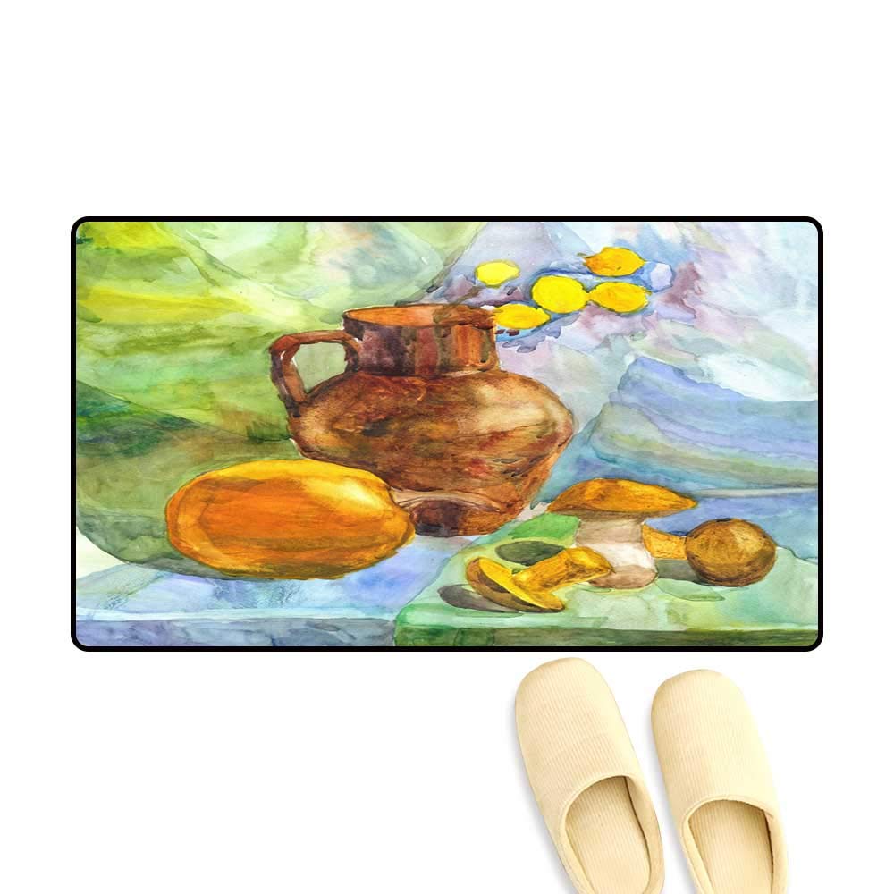 1000x1000 Floor Mat Pattern Sketch Watercolor Drawing Still Life