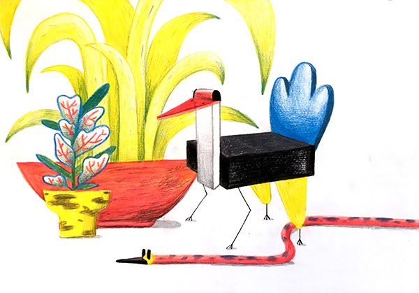 600x419 Paintdraw In Still Life, Snake, Bird