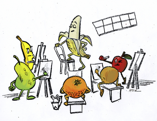 500x387 Still Life Life Drawing