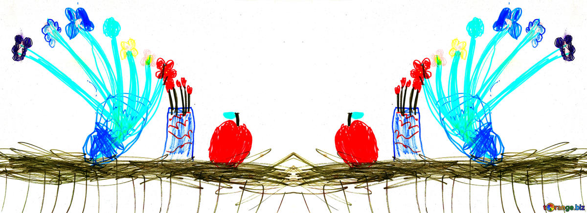 1200x435 Download Free Picture Still Life Vase Of Flowers Children Drawing