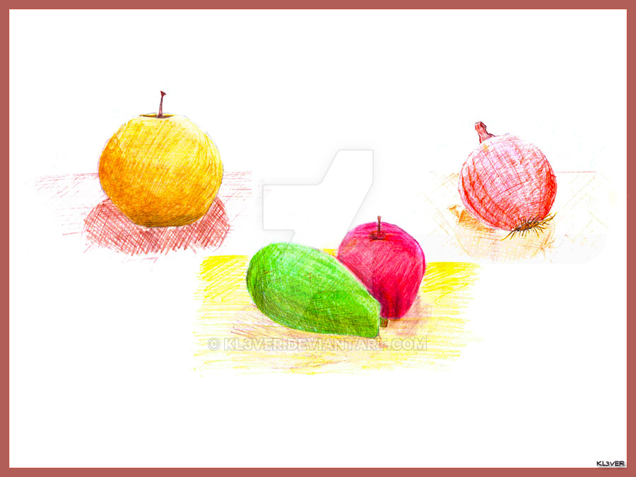 900x675 Colored Drawing Fruits