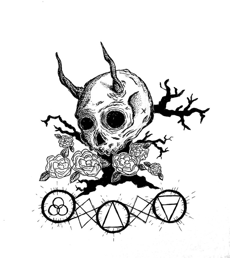 794x889 Destroy The Path Ink Drawing Tattoo Art Skulls Etsy