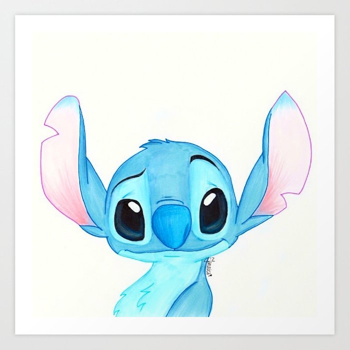 700x700 Stitch Drawing Art Print