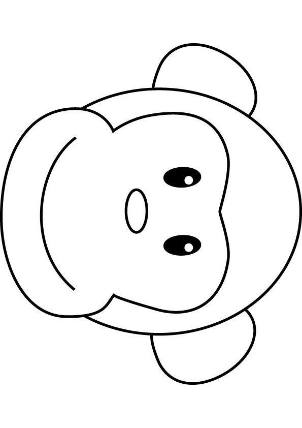 595x842 Monkey Face Drawing Monkeys Drawings Bongo Monkey Coloring Drawing