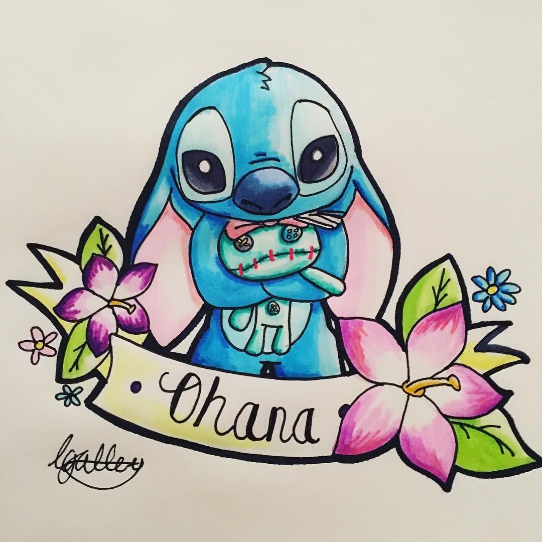 Stitch Drawing Ohana Free Download On Clipartmag