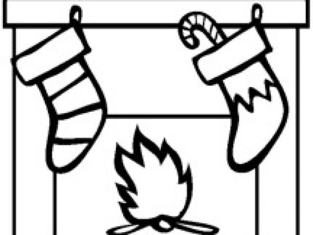 640x480 Drawn Fireplace Stocking Drawing