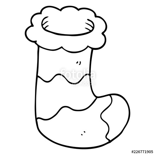500x500 Line Drawing Cartoon Christmas Stocking Stock Image And Royalty
