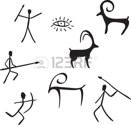 450x429 Vector Primitive Figures Looks Like Cave Painting Vector