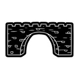 160x160 Cartoon Sticker Of A Stone Bridge Stock Image And Royalty Free