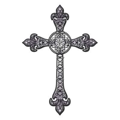 400x400 Roman Cross, Add A Purple Stone In The Middle Tattoos Crucifix