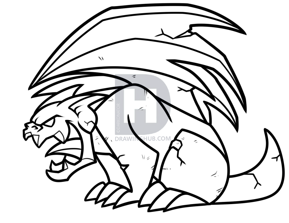 934x720 Drawing A Gargoyle, Step