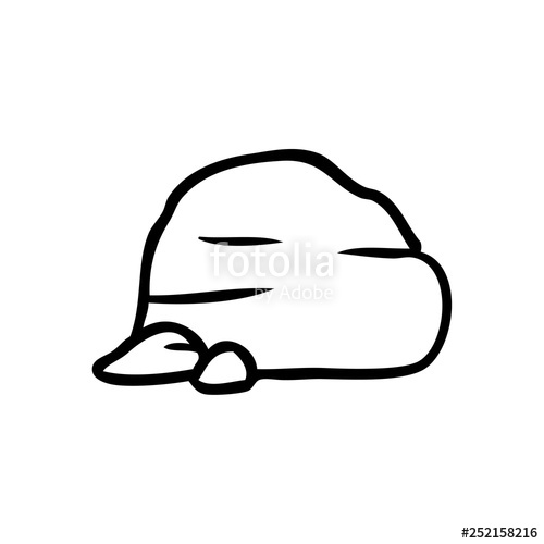 500x500 Line Drawing Doodle Of Stone And Pebbles Stock Image And Royalty
