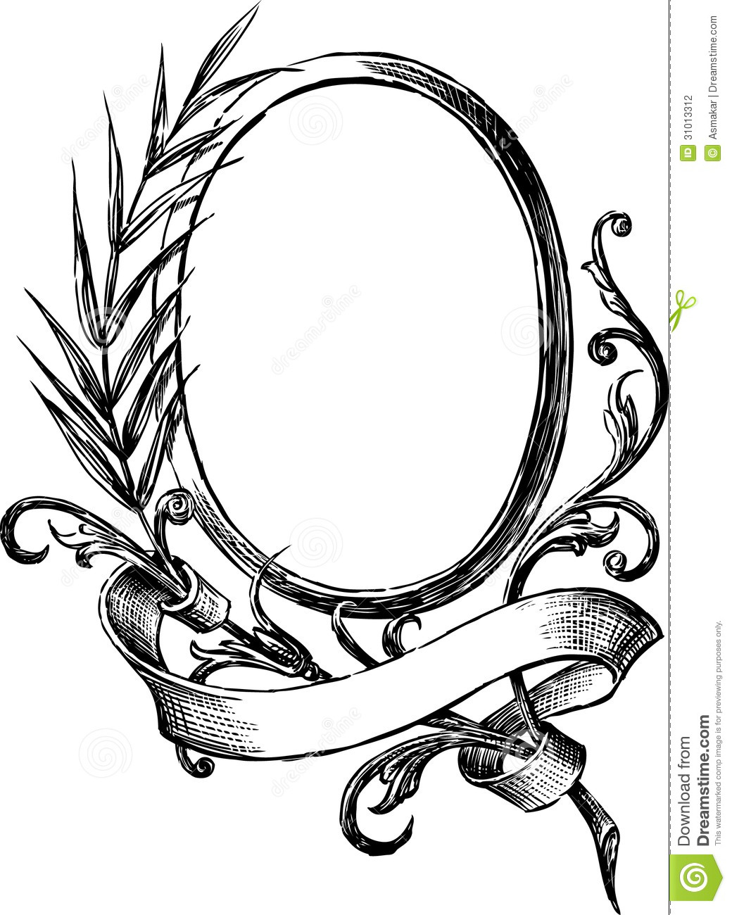 1040x1300 Antique Frame Drawing Round Image Is Loading