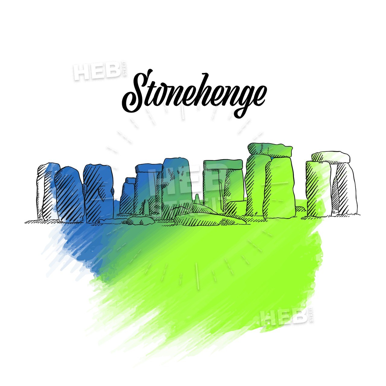 1280x1280 Stonehenge England Sketch Hebstreit