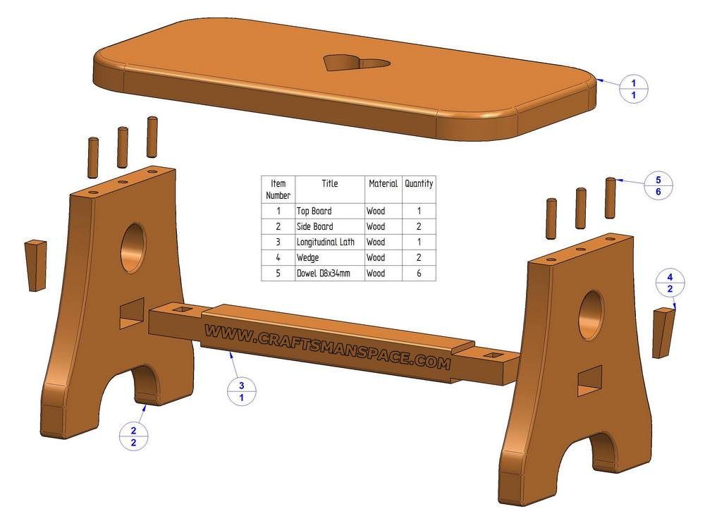 1000x749 easy step stool plans practical stool plan assembly drawing