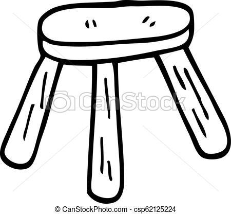 450x416 Line Drawing Cartoon Of A Wooden Stool