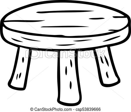 450x384 Line Drawing Of A Small Wooden Stool