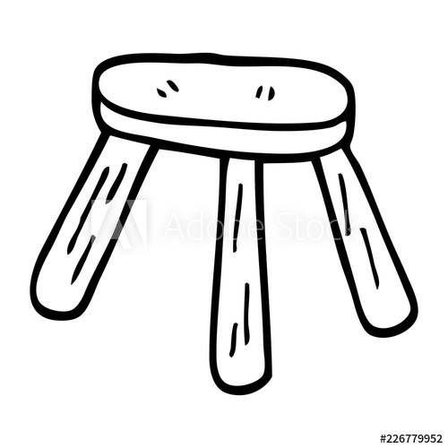500x500 Line Drawing Cartoon Low Stool