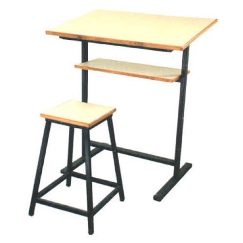 500x500 College Drawing Table With Stool