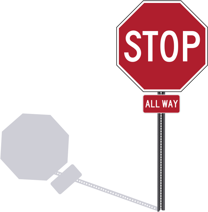 705x718 Hd Free Stop Sign On A Post Clip Art