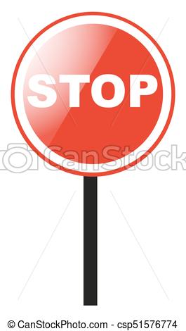 265x470 Stop Sign On White Background Illustration